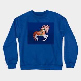 Carousel Animal Quagga Zebra Photo Crewneck Sweatshirt